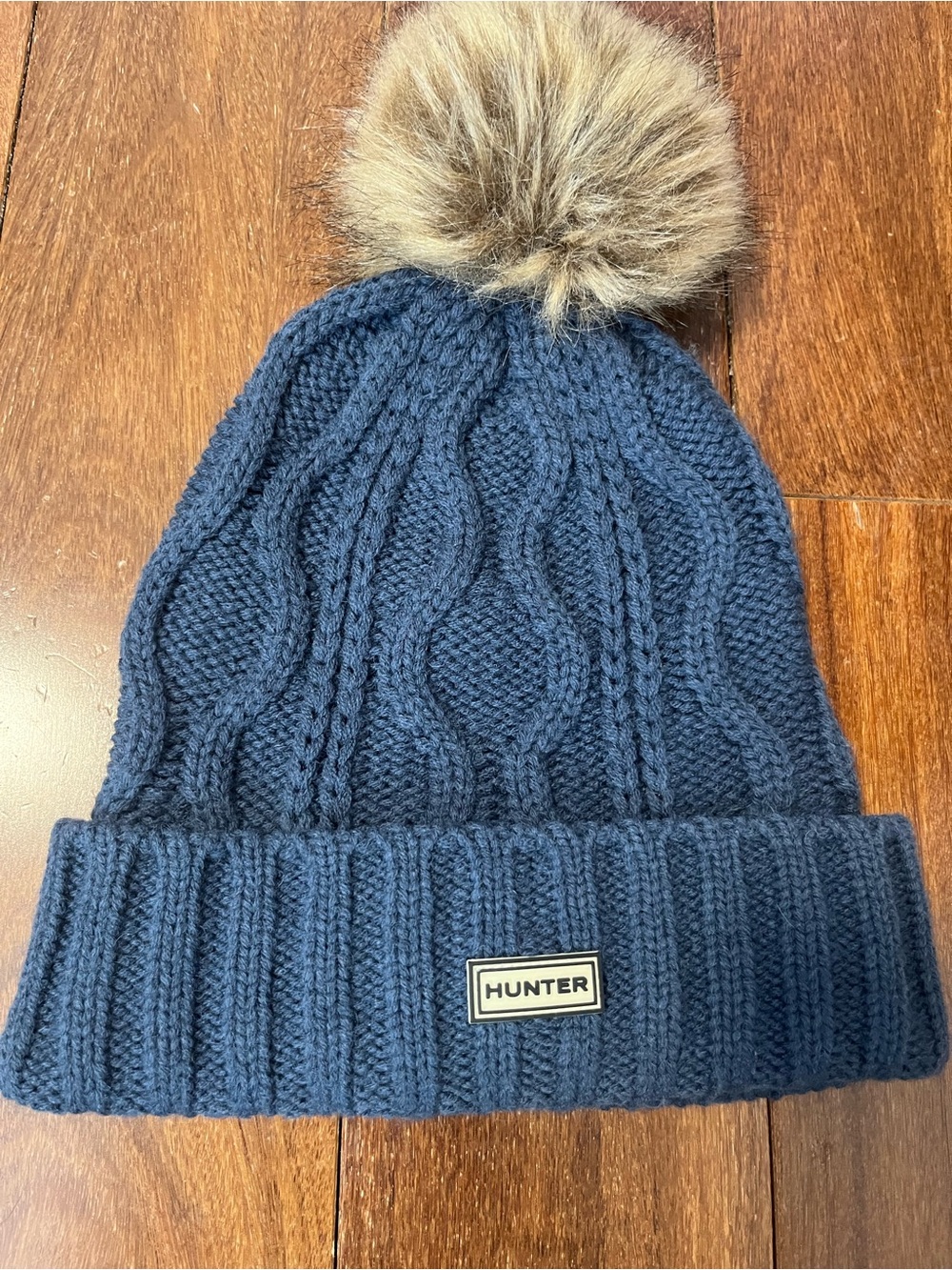 HUNTER Navy Blue Pom-Pom Touque